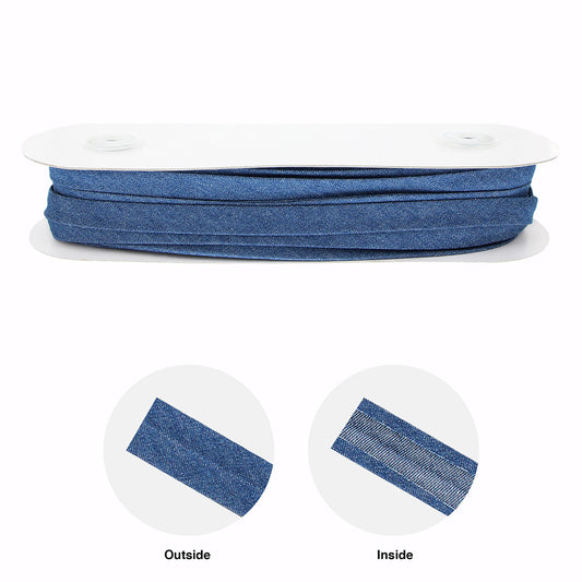 UNIQUE Extra Wide Double Fold Bias Tape — 16mm x 25m — Dark Jean