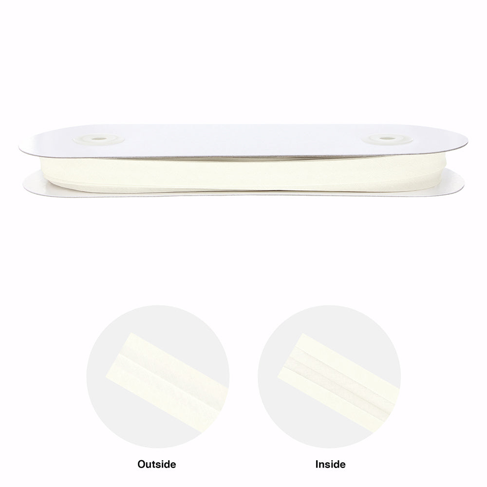 UNIQUE Extra Wide Double Fold Bias Tape 16mm x 25m – Ivory