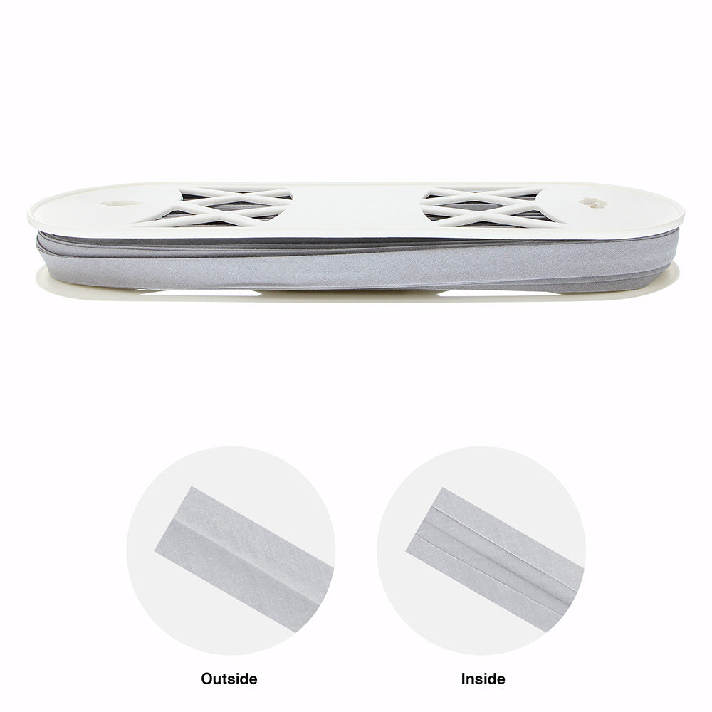 UNIQUE Extra Wide Double Fold Bias Tape 16mm x 25m – Silver