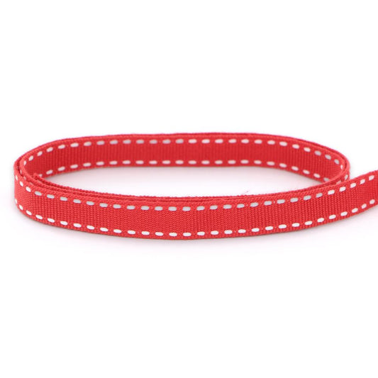 CREATIV DECOR Saddle Stitch Ribbon 10 mm Red