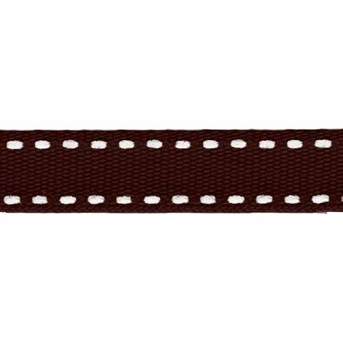 CREATIV DÉCOR Double Saddle Stitch Ribbon – Brown – 10mm × 20m