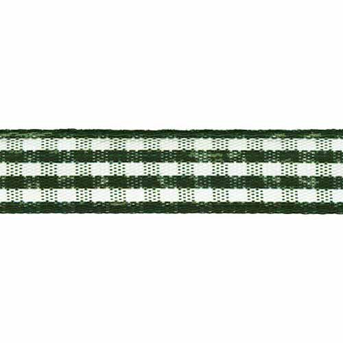 CREATIV DÉCOR Taffeta Check Ribbons 9mm x 22m - Green