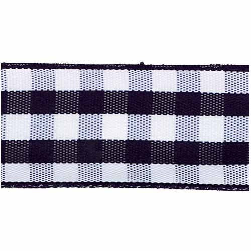 CREATIV DÉCOR Taffeta Check Ribbons 22mm x 22m - Navy