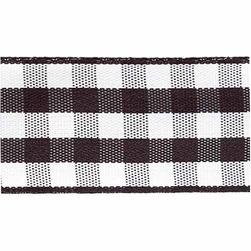 CREATIV DÉCOR Taffeta Check Ribbons 22mm x 22m - Black