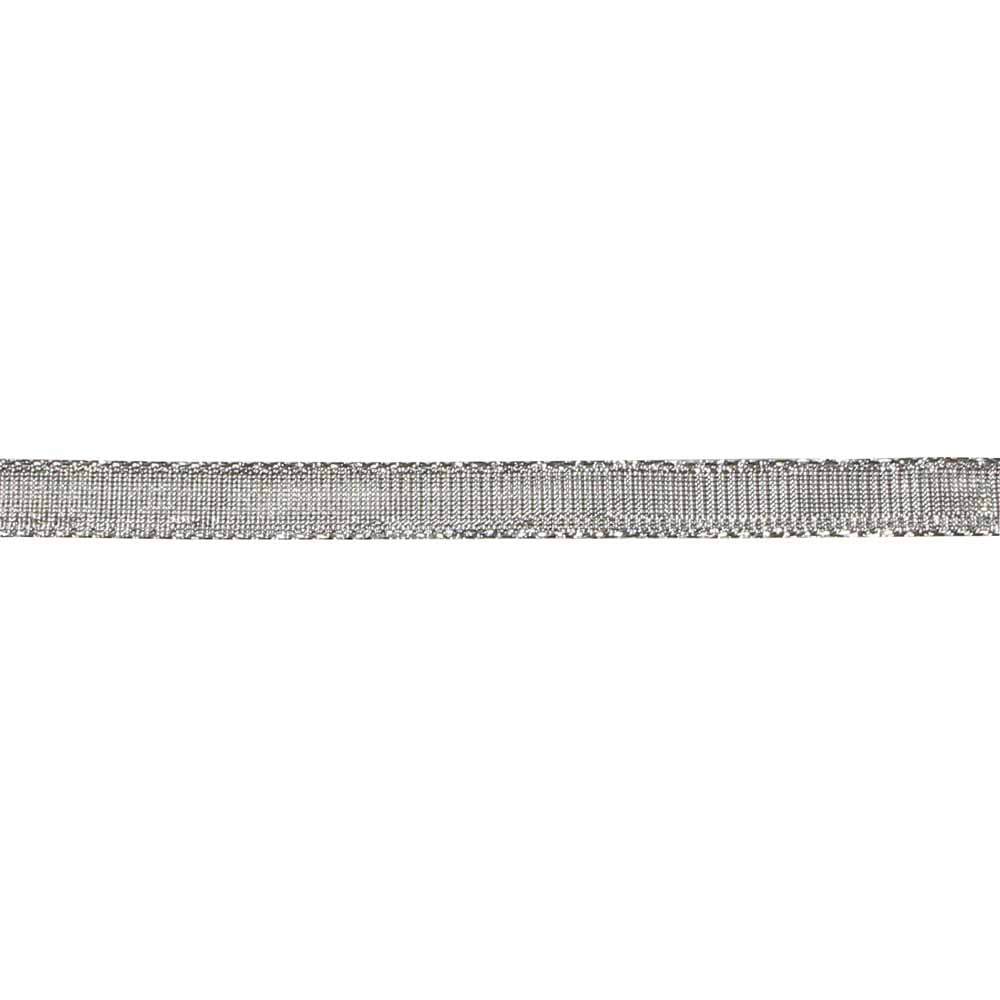 CREATIV DECOR Decorative Metallic Ribbon 9 mm x 50 m - Silver - alternate view