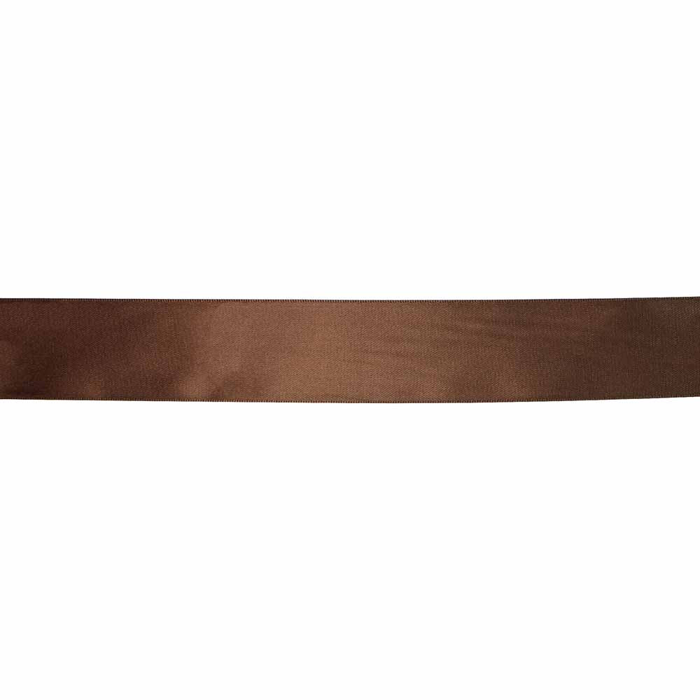 CREATIV DÉCOR Double Face Satin Ribbon 25 mm x 25m - Medium Brown - alternate view