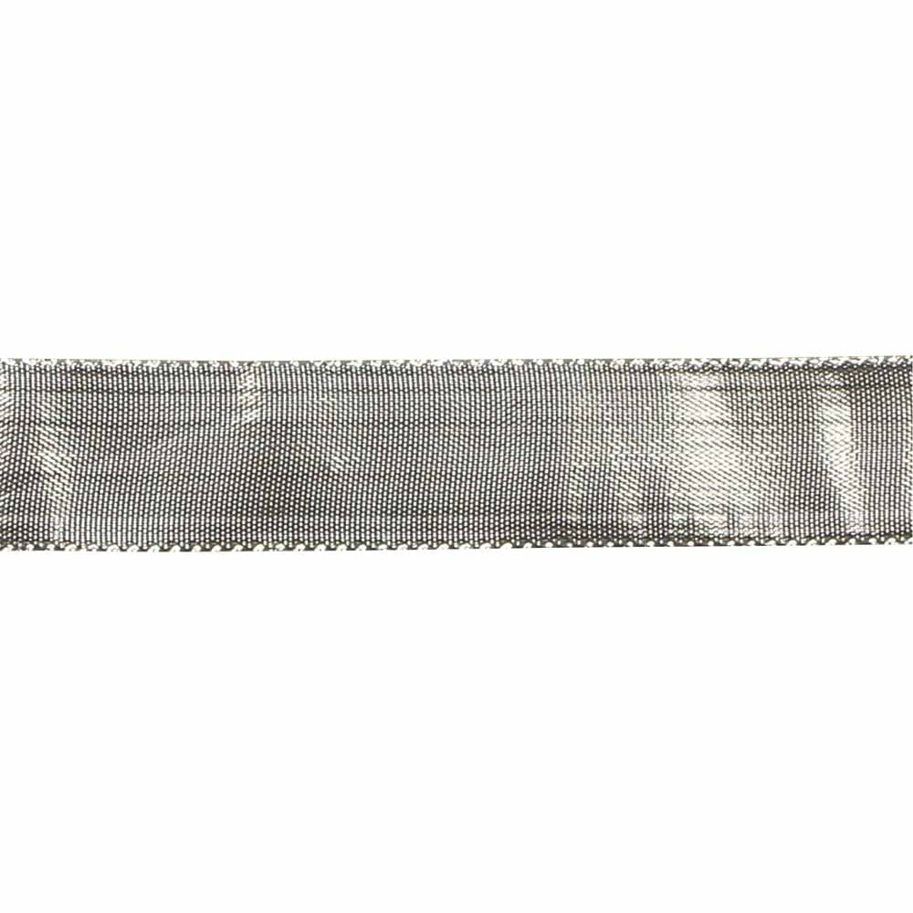 CREATIV DECOR Decorative Metallic Ribbon 25 mm x 50 m - Silver - alternate view