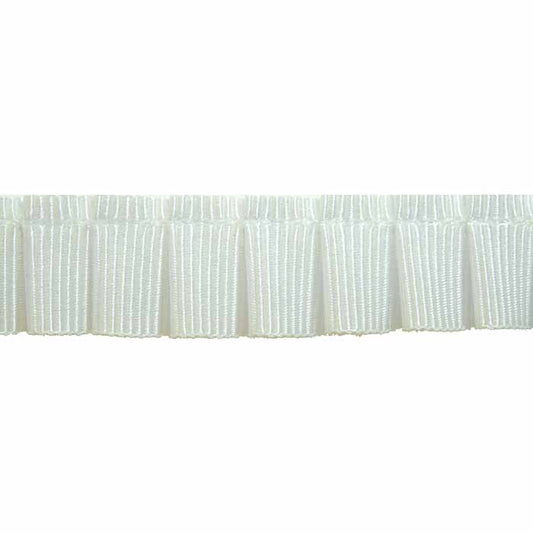 CREATIV DÉCOR Ruffled Grosgrain – White – 14mm × 15m