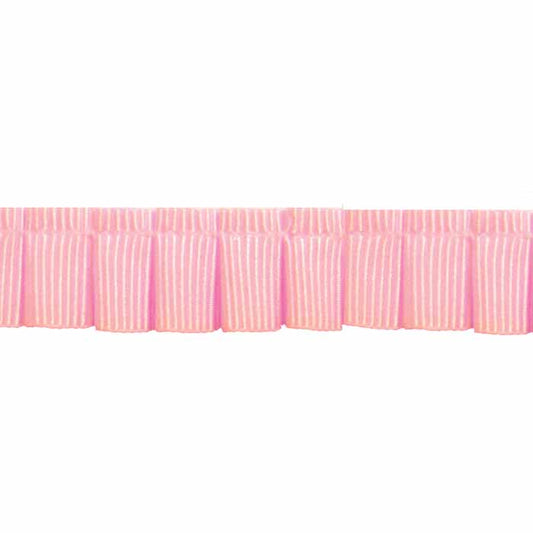CREATIV DÉCOR Ruffled Grosgrain – Pink – 14mm × 15m