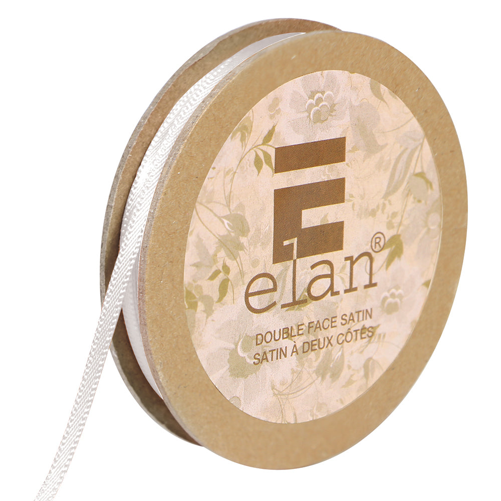 ELAN Double Face Satin Ribbon 3mm x 5m - White