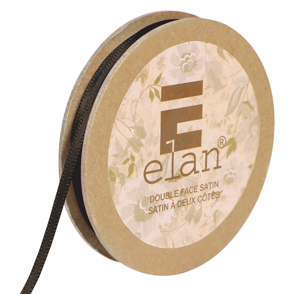 ELAN Double Face Satin Ribbon 3mm x 5m - Dark Brown