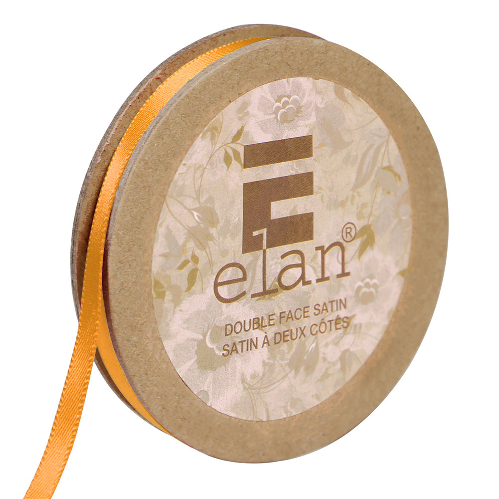 ELAN Double Face Satin Ribbon – 6 mm × 5 m – Light Orange