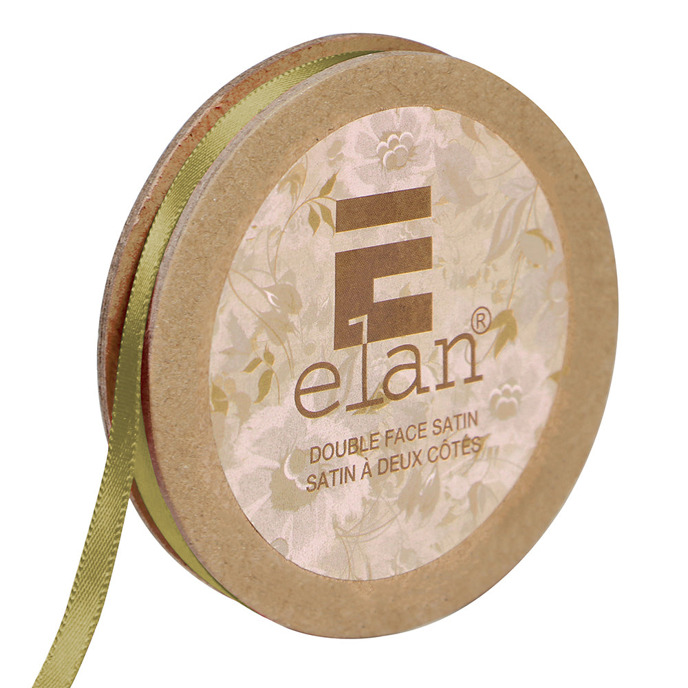 ELAN Double Face Satin Ribbon – 6 mm × 5 m – Light Moss