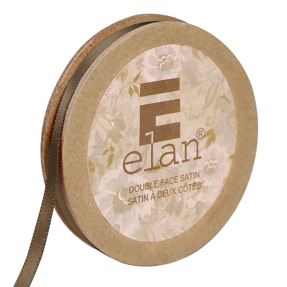 ELAN Double Face Satin Ribbon 6mm x 5m - Brown