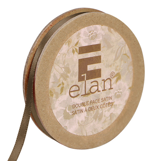 ELAN Double Face Satin Ribbon 6mm x 5m - Brown