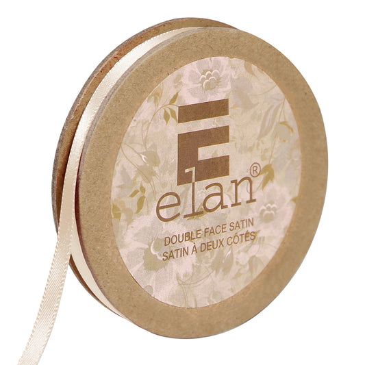 ELAN Double Face Satin Ribbon 6mm x 5m - Ecru