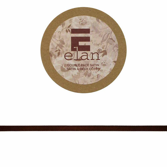 ELAN Double Face Satin Ribbon – 6 mm × 5 m – Dark Brown