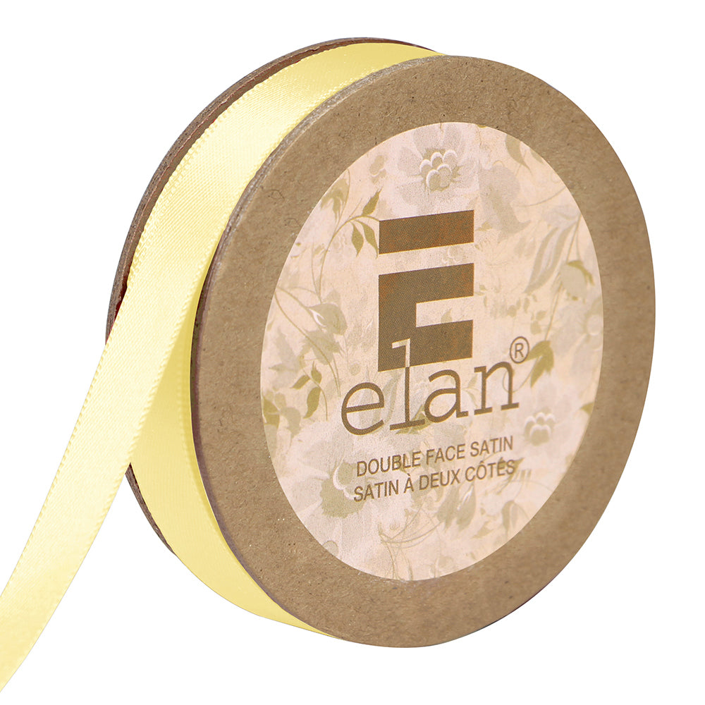 ELAN Double Face Satin Ribbon – 9 mm × 5 m – Baby Yellow