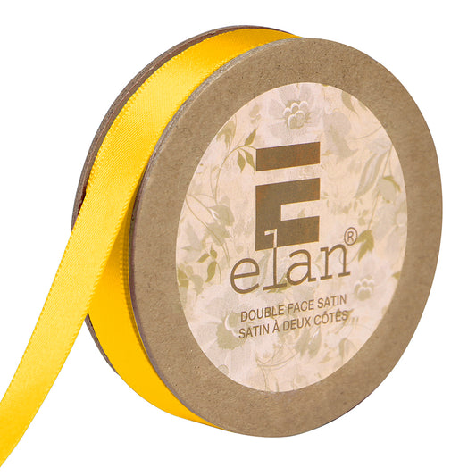 ELAN Double Face Satin Ribbon – 9 mm × 5 m – Bright Yellow