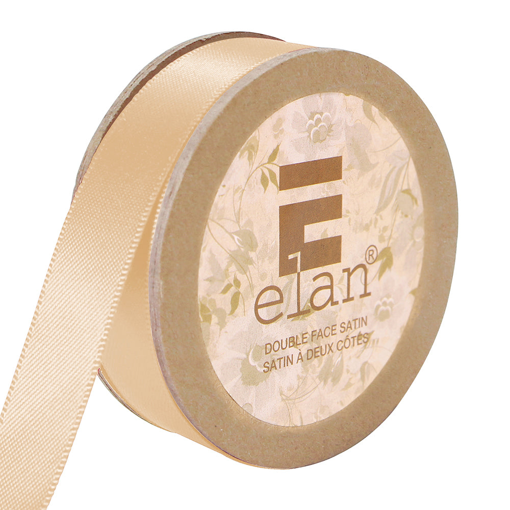 ELAN Double Face Satin Ribbon – 12 mm × 5 m – Light Beige
