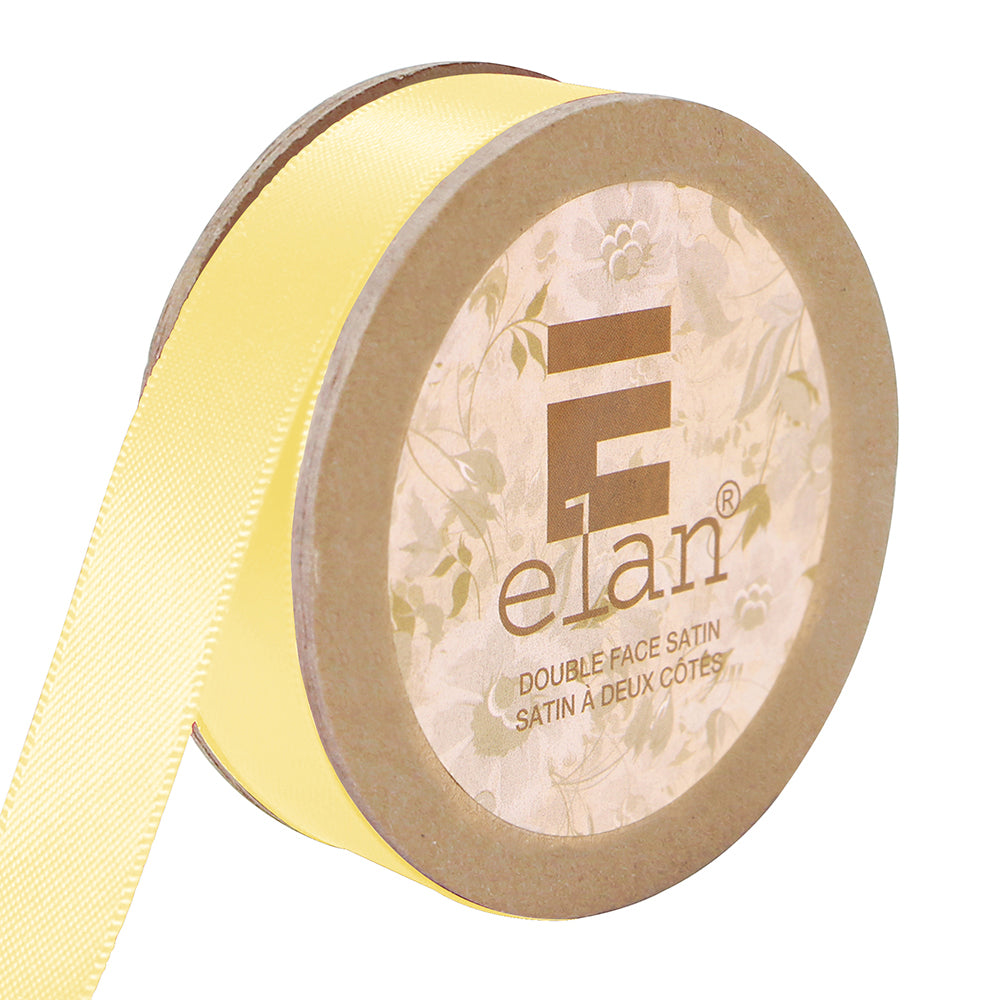 ELAN Double Face Satin Ribbon – 12 mm × 5 m – Baby Yellow