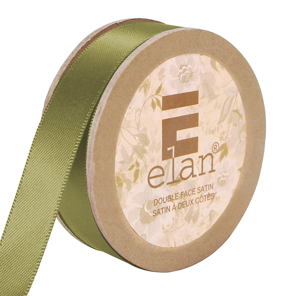 ELAN Double Face Satin Ribbon – 12 mm × 5 m – Moss Green