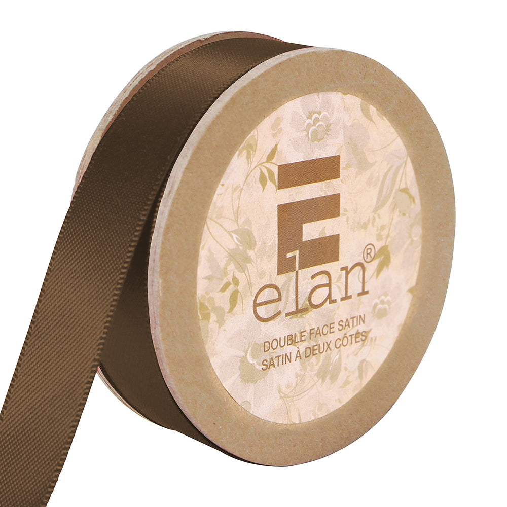 ELAN Double Face Satin Ribbon 12mm x 5m - Brown