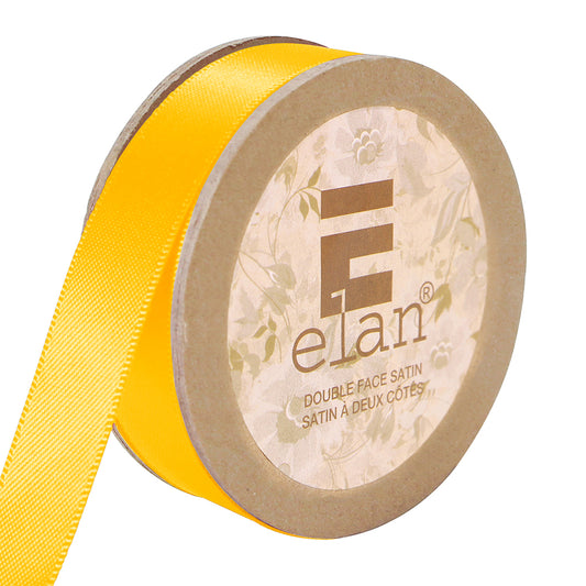 ELAN Double Face Satin Ribbon – 12 mm × 5 m – Bright Yellow