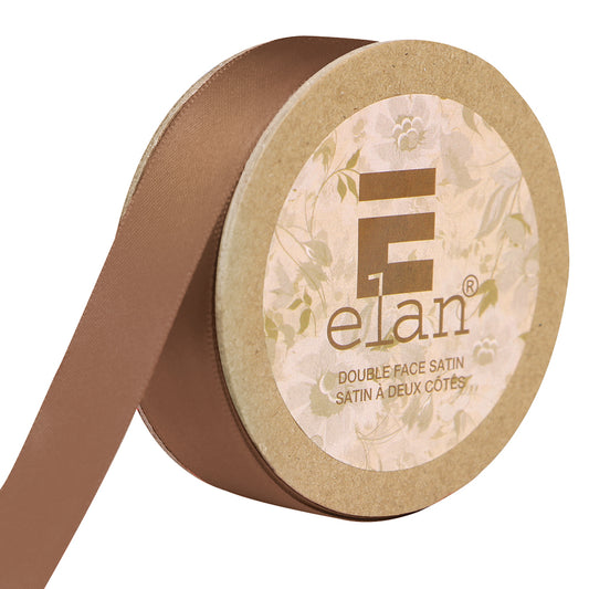 ELAN Double Face Satin Ribbon – 18 mm × 5 m – Medium Brown