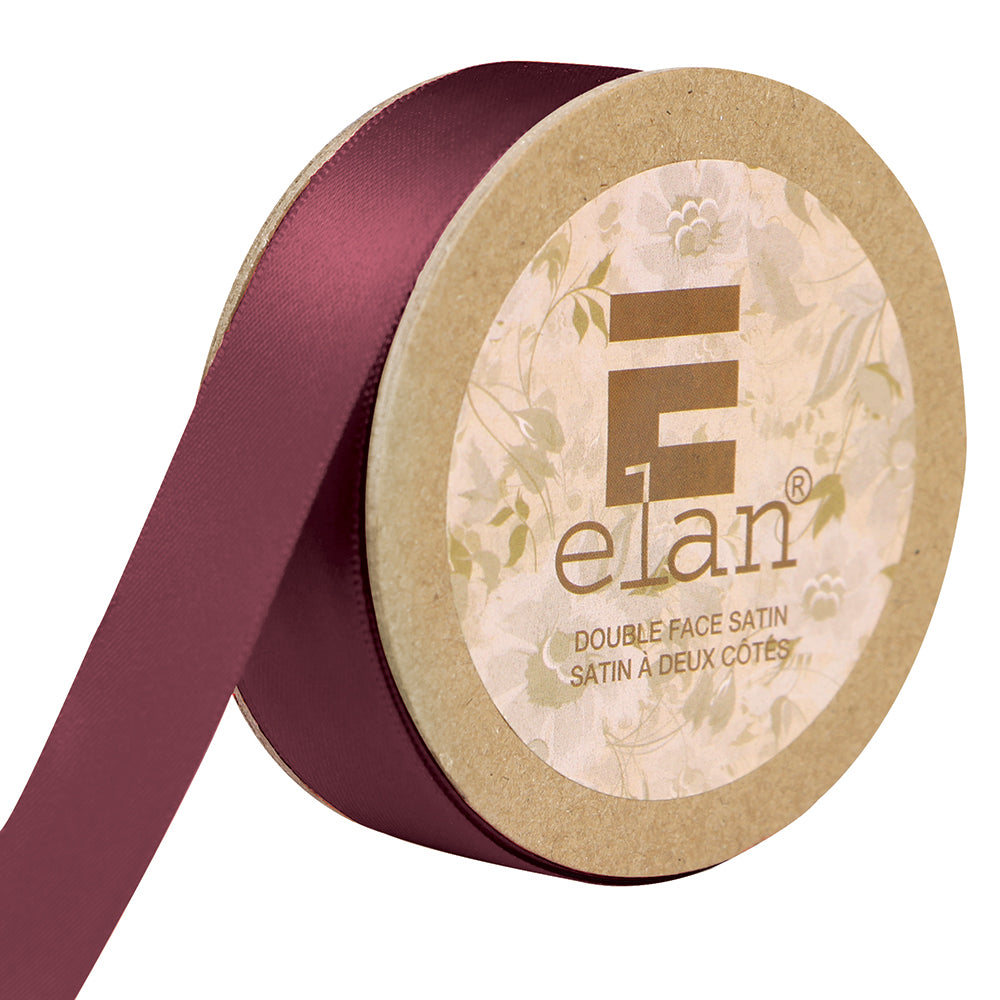 ELAN Double Face Satin Ribbon – 18 mm × 5 m – Wine