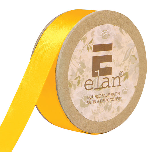 ELAN Double Face Satin Ribbon – 18 mm × 5 m – Bright Yellow