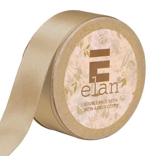 ELAN Double Face Satin Ribbon – 25 mm × 5 m – Light Beige