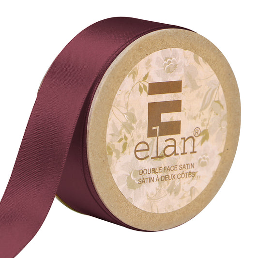 ELAN Double Face Satin Ribbon – 25 mm × 5 m – Wine