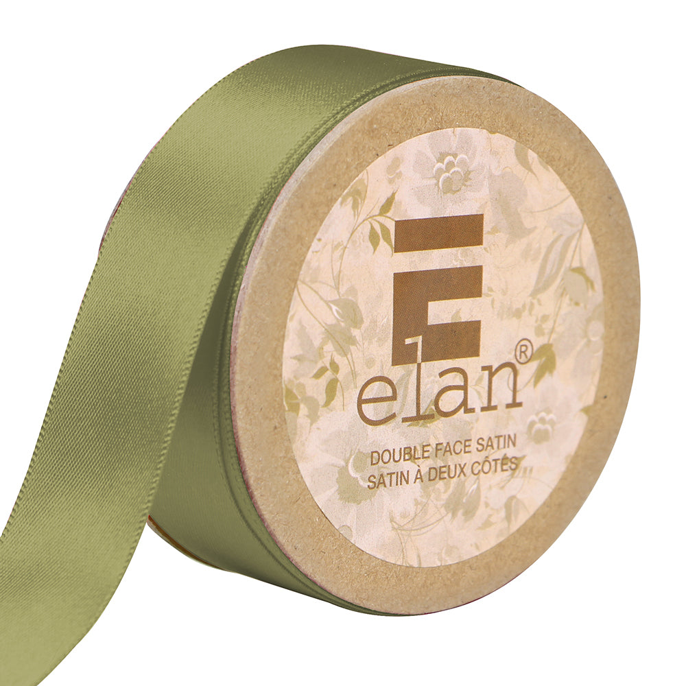 ELAN Double Face Satin Ribbon – 25 mm × 5 m – Moss Green