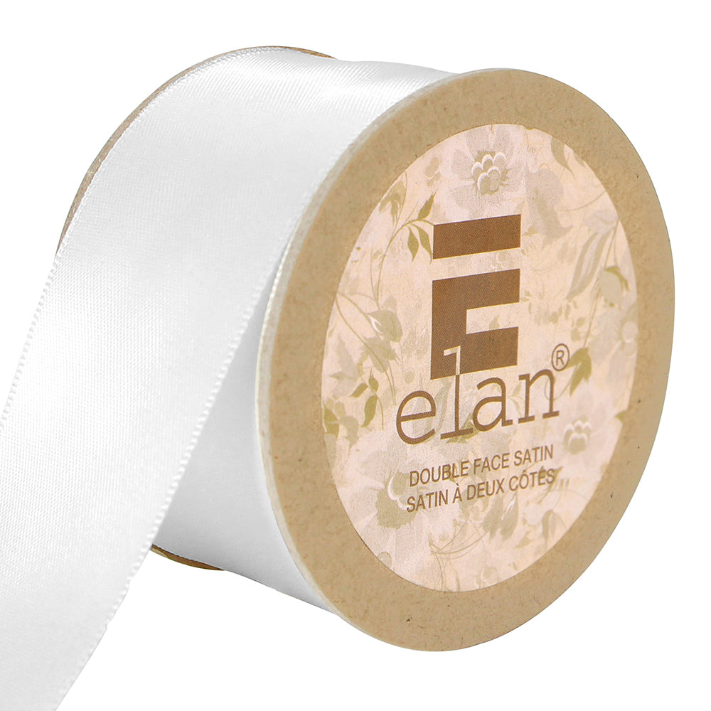 ELAN Double Face Satin Ribbon – 36 mm × 5 m – White