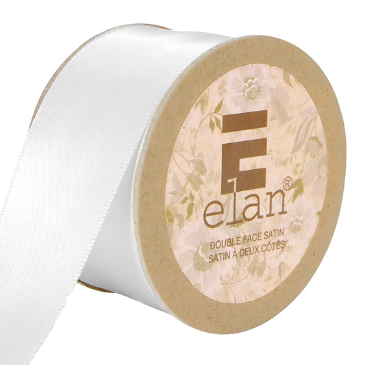 ELAN Double Face Satin Ribbon – 36 mm × 5 m – White