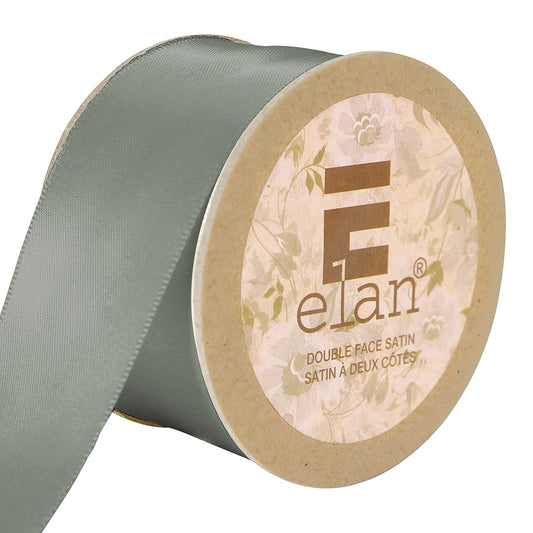 ELAN Double‑Face Satin Ribbon — 36 mm × 5 m — Grey