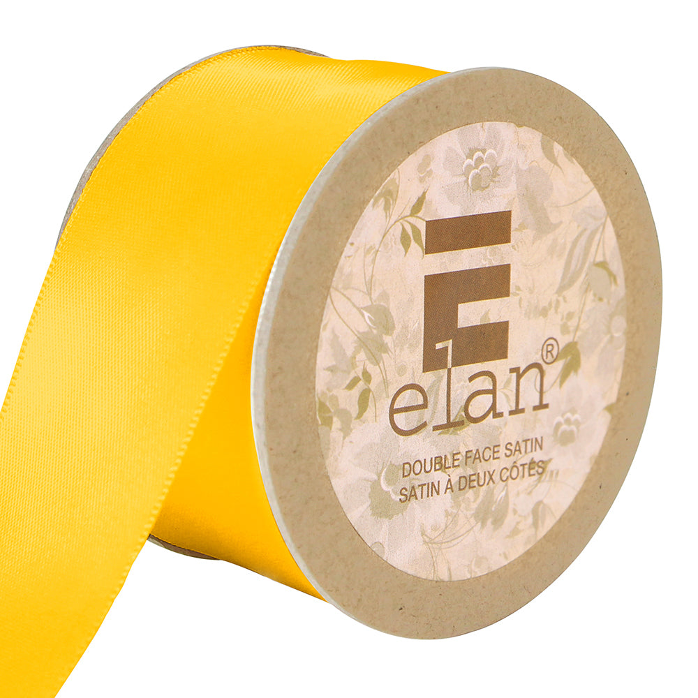 ELAN Double Face Satin Ribbon – 36 mm × 5 m – Bright Yellow
