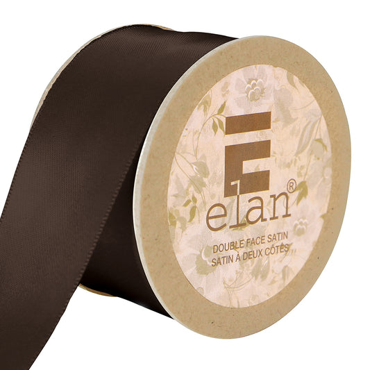 ELAN Double Face Satin Ribbon – 36 mm × 5 m – Dark Brown