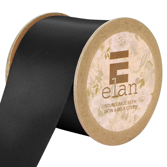 ELAN Double Face Satin Ribbon – 50 mm × 3.5 m – Black