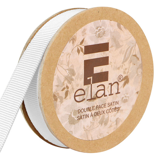 ELAN Grosgrain Ribbon – 12 mm × 5 m – White