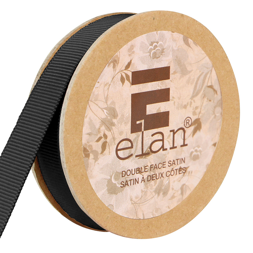 ELAN Grosgrain Ribbon 12mm x 5m - Black