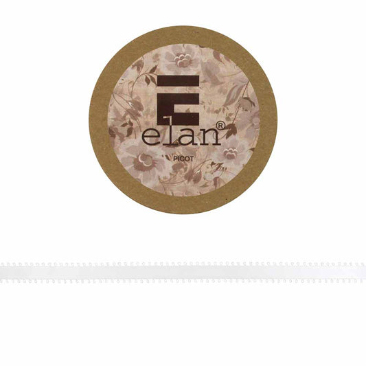 ELAN Picot Trim Ribbon 9mm x 5m - White