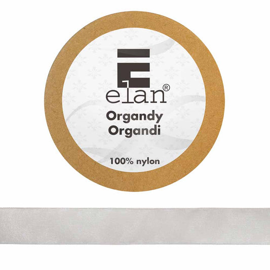 ELAN Organdy Ribbon 25mm x 5m - Silver