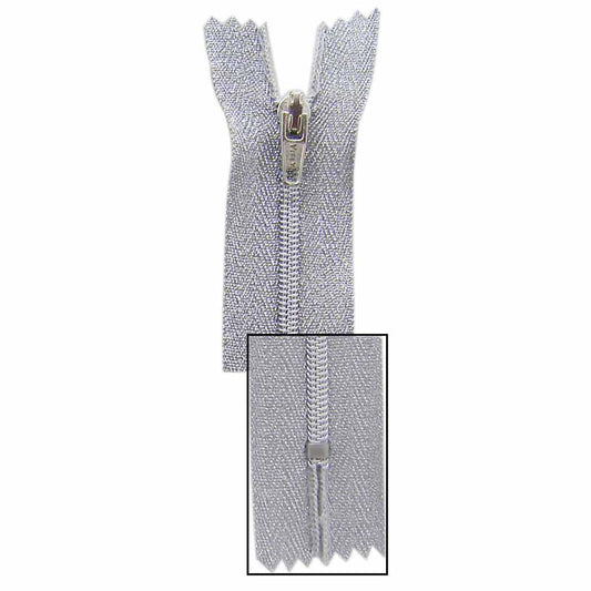 VIZZY Metallic Closed-End Zipper #3 Coil 45 cm (18") Metallic Silver