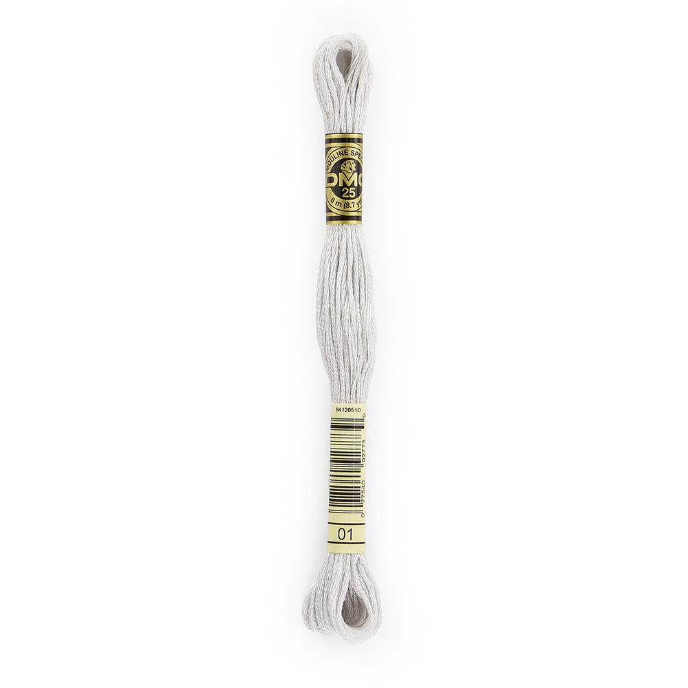 DMC Six-Strand Cotton Embroidery Floss 8 m, White Tin 01