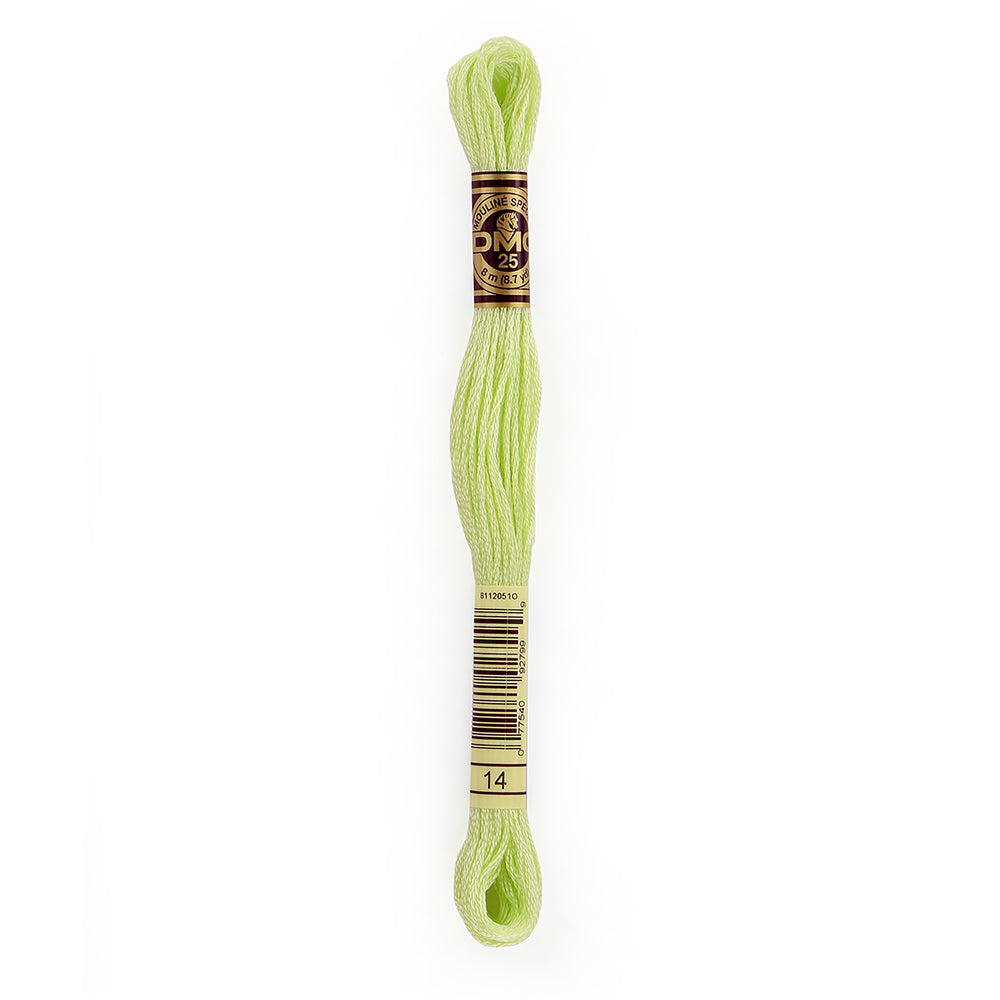 DMC 6-Strand Cotton Embroidery Floss 8m (8.7 yd) 14 Pale Apple Green