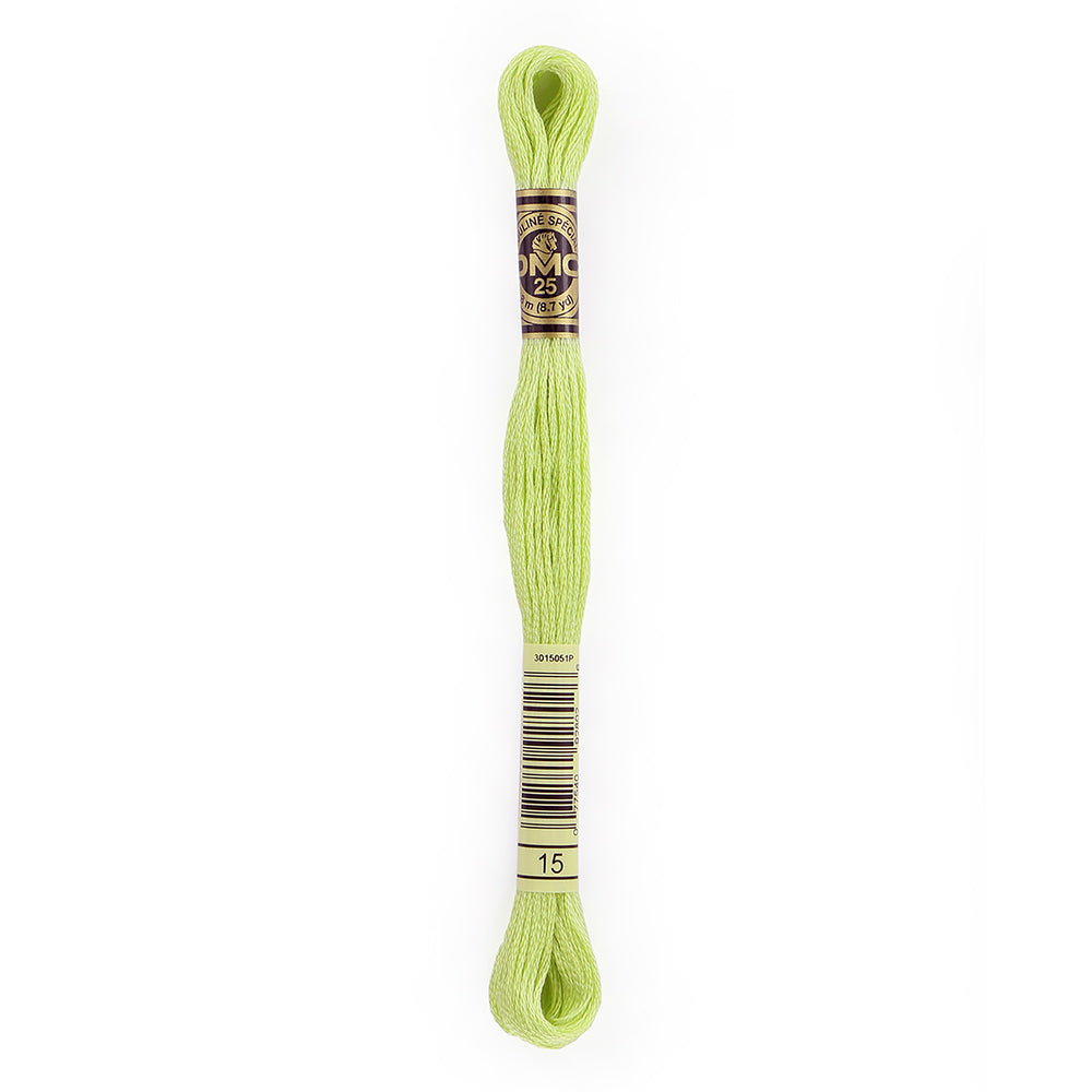 DMC 6-strand cotton embroidery floss, 15 Apple Green, 8 m (8.7 yd)