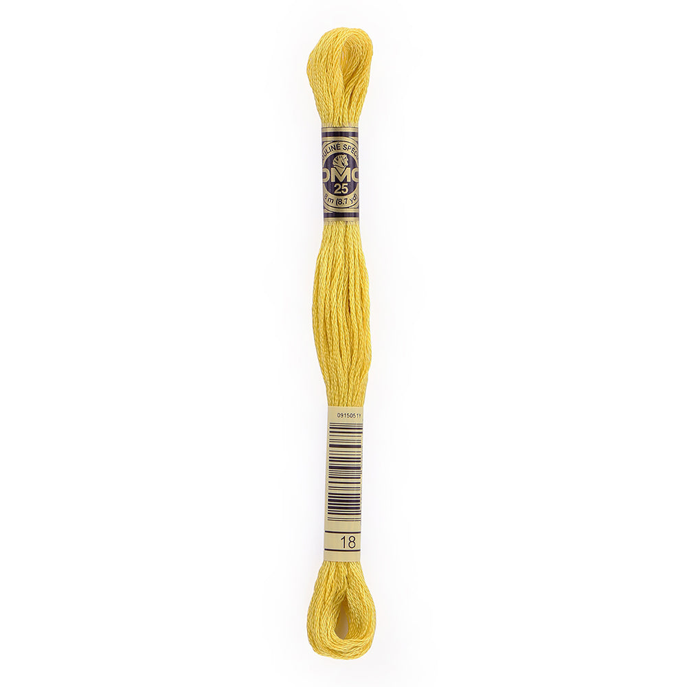 DMC 6-Strand Cotton Embroidery Floss 8m (8.7 yd) 18 Yellow Plum