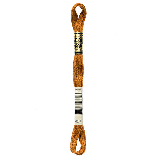DMC cotton embroidery floss, 434 Light Brown, 8 m